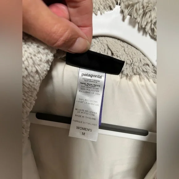Patagonia Bleached Stone Retro Chevron Pelage Vest Vintage Women’s Med Full Zip - Picture 7 of 15